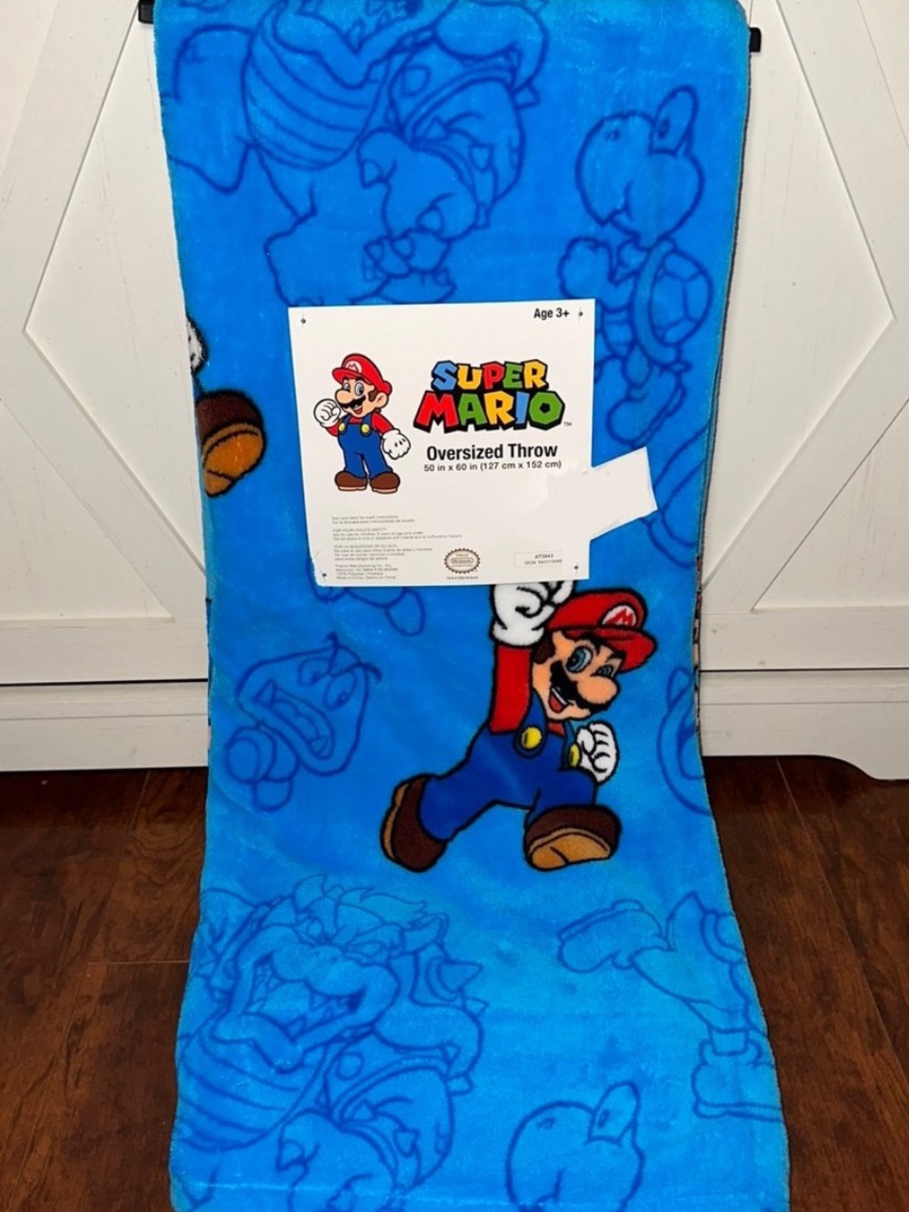 Nintendo Super Mario Blue Oversized Throw Blanket